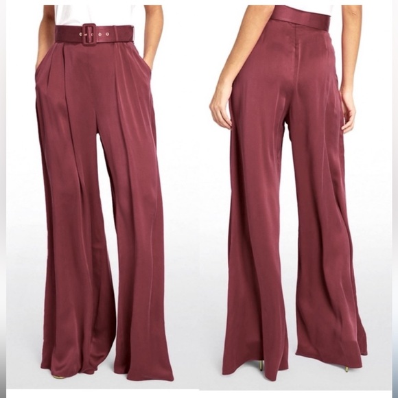 Zimmermann Wonderland Set Silk Blouse and Wide Leg Trousers - Burgundy - Picture 5 of 12